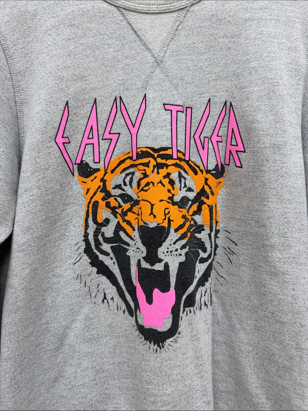 LuluSimon Studio Gray Crewneck with Easy Tiger Graphics Sz Small!! - Picture 2 of 4